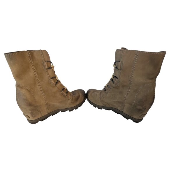 Sorel tan wedge high heel lace-up boot - Picture 4 of 12